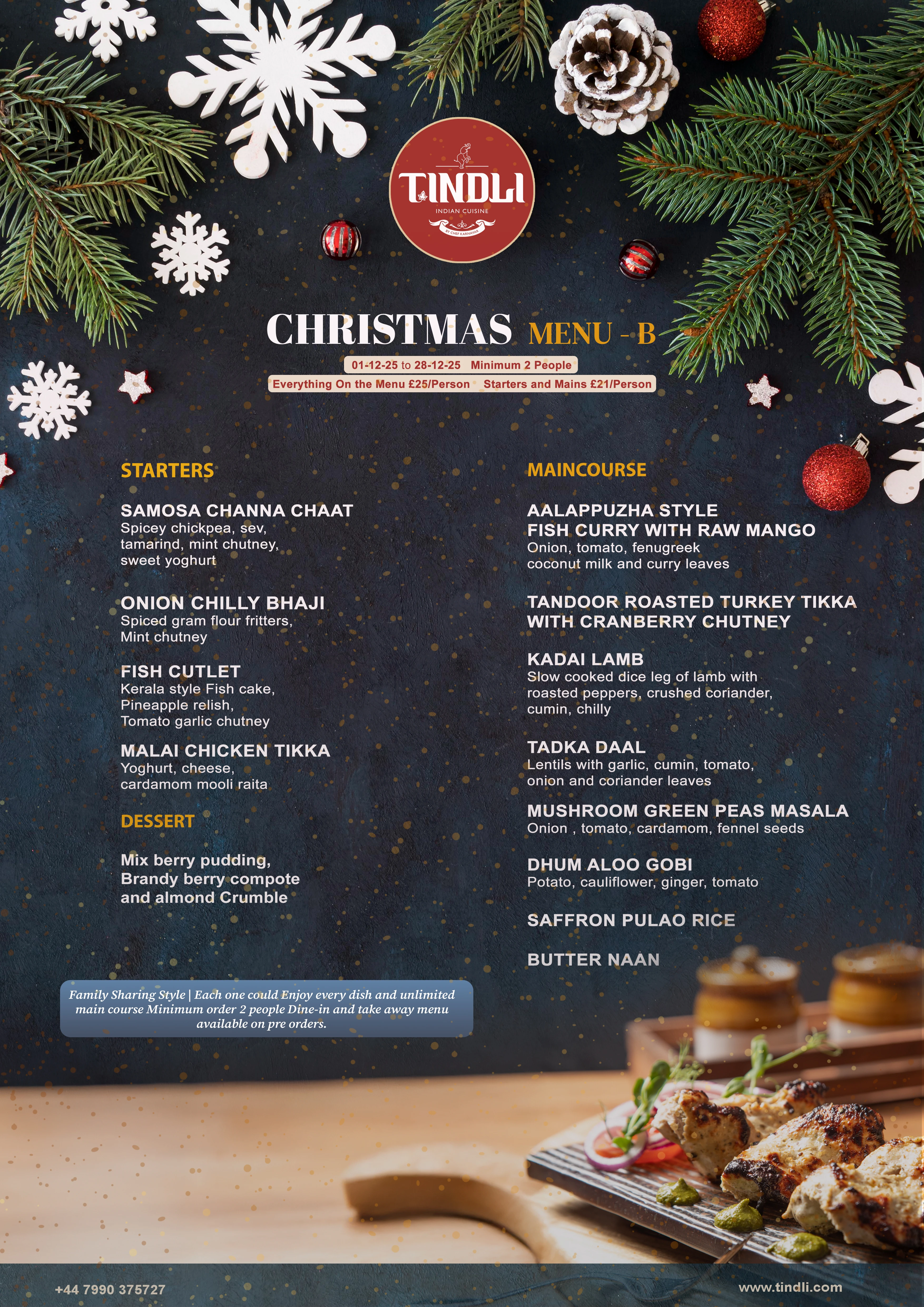 Best Indian menu Croydon